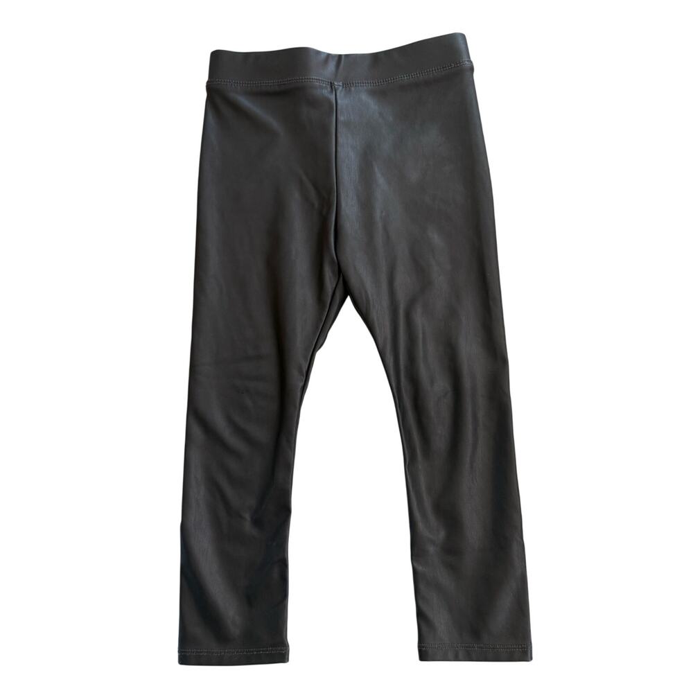 Crewcuts Black Faux Leather Leggings Size 4